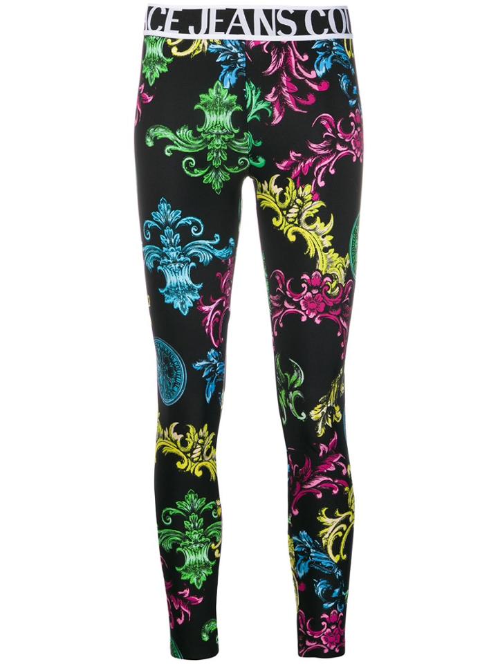 Versace Jeans Couture Barocco Print Leggings - Black