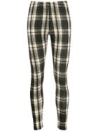 R13 Knit Effect Tartan Print Leggings - White