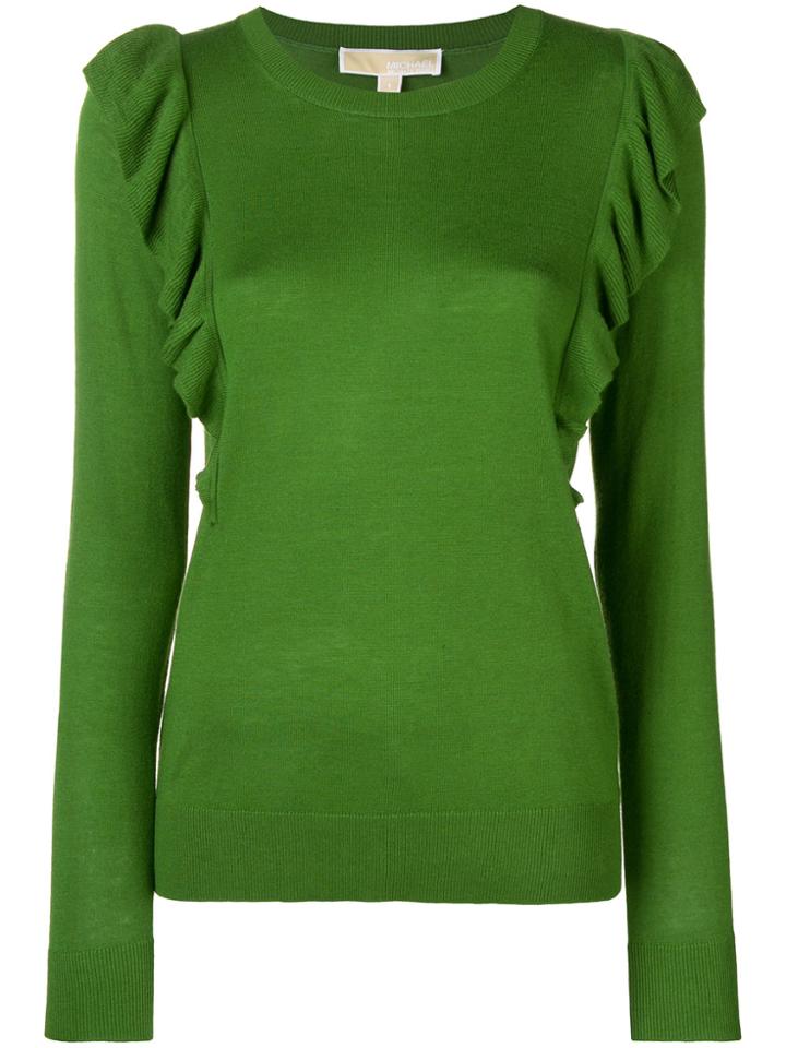 Michael Michael Kors Frilled Fitted Sweater - Green