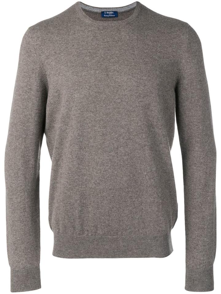 Barba Cashmere Crew Neck Jumper - Brown