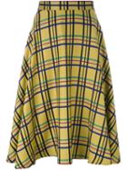 Ultràchic Checked Skirt, Women's, Size: 38, Yellow/orange, Acrylic/polyester/wool