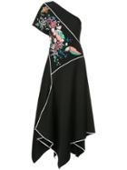 Dvf Diane Von Furstenberg One Shoulder Embroidered Dress - Black