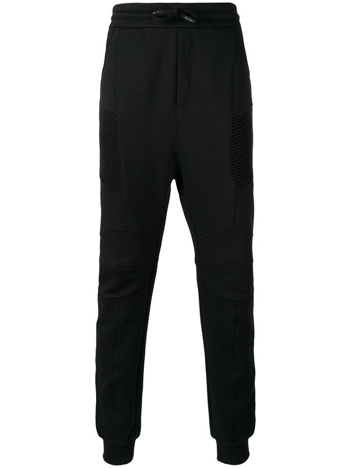 Pierre Balmain Biker Sweatpants, Men's, Size: 50, Black, Cotton/polyester