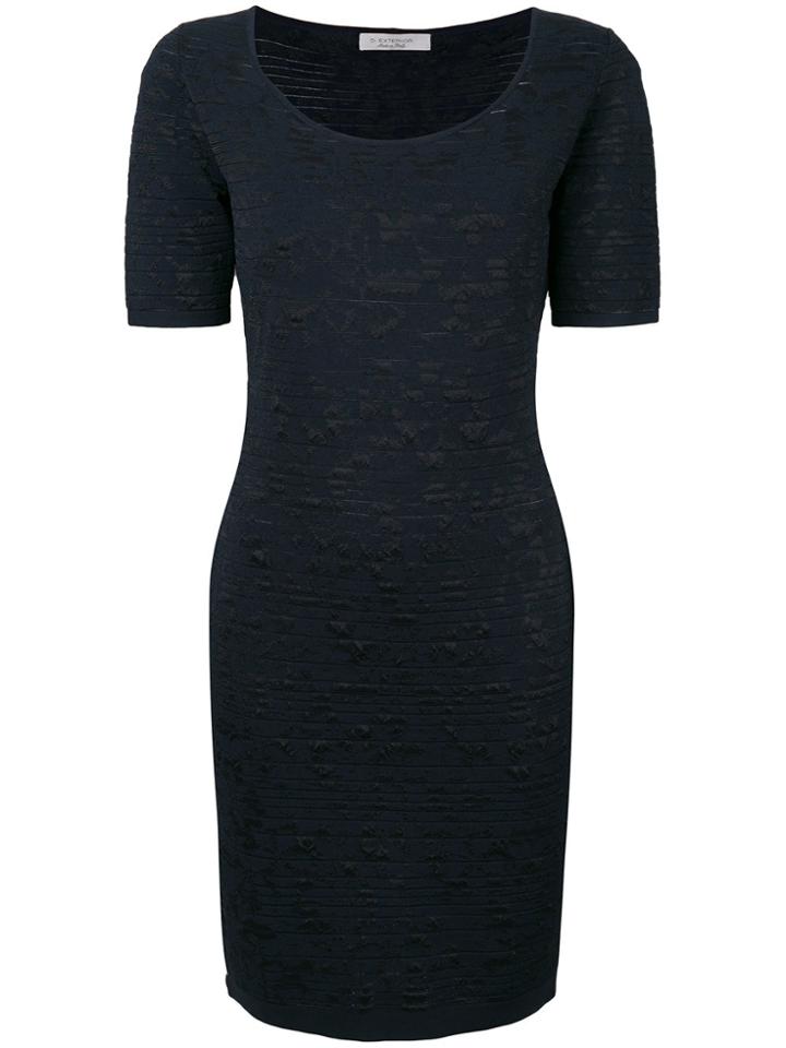 D.exterior Textured Knit Dress - Blue