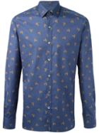 Lanvin Floral Print Shirt, Size: 42, Blue, Cotton
