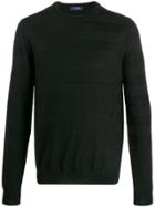 Trussardi Jeans Striped Relaxed-fit Jumper - Black
