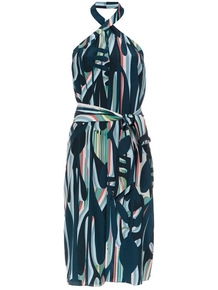 Tufi Duek Printed Halterneck Dress - Green