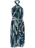 Tufi Duek Printed Halterneck Dress - Green