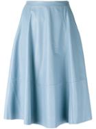 Drome - Panelled Skirt - Women - Lamb Skin/cupro - M, Blue, Lamb Skin/cupro