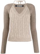 Jacquemus Layered Cable-knit Sweater - Neutrals