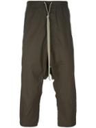 Rick Owens Drop-crotch Cropped Trousers, Men's, Size: 46, Grey, Cotton