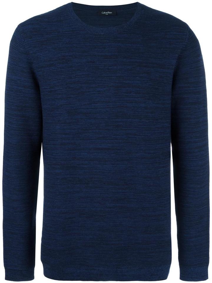 Calvin Klein Crew Neck Jumper, Men's, Size: Xl, Blue, Cotton/wool