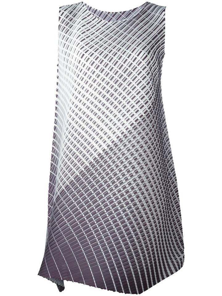 Pleats Please By Issey Miyake Striped Dress, Women's, Size: 5, Black, Polyester