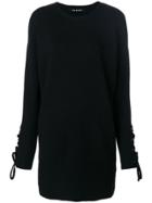 Neil Barrett Lace Up Cuffs Knit Dress - Black