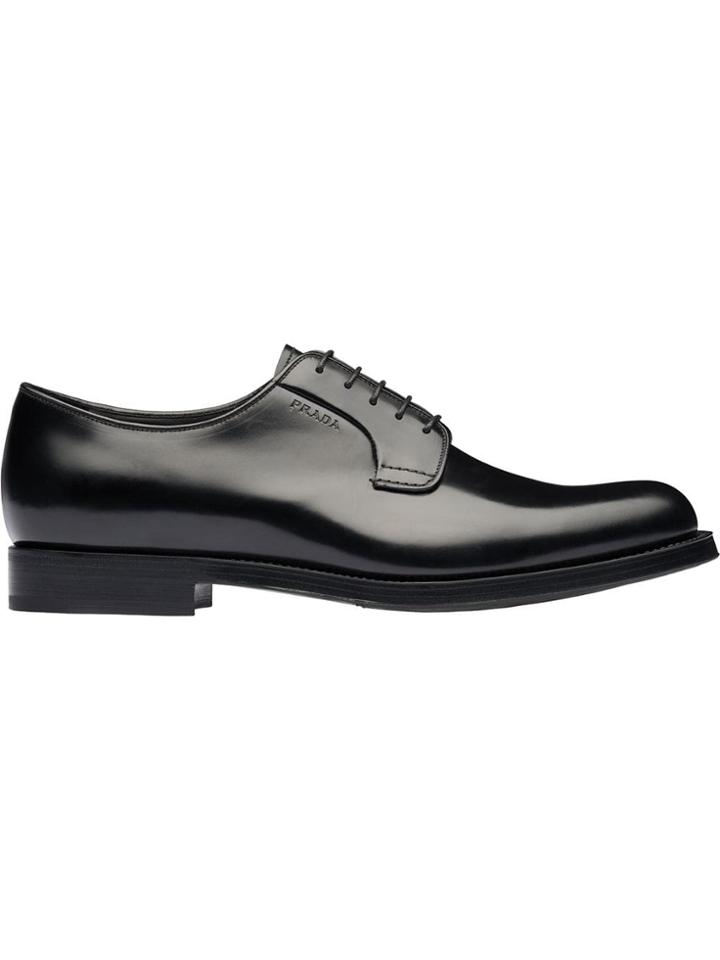 Prada Brushed Derby Shoes - Black