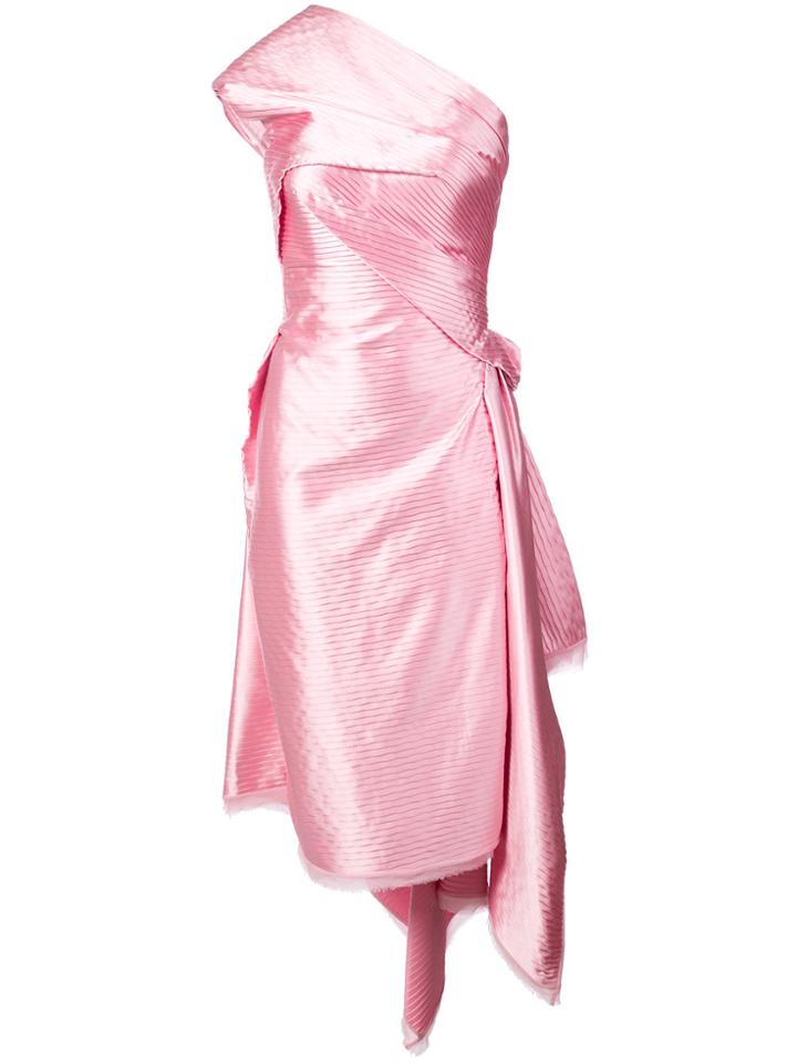 Rubin Singer Single Shoulder Asymmetric Dress - Pink & Purple