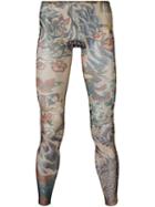Dsquared2 Tattoo Printed Sheer Leggings, Men's, Size: Xs, Polyamide/spandex/elastane