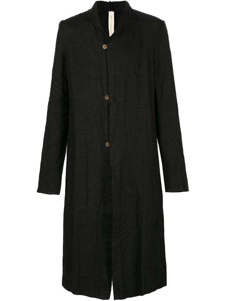 A Diciannoveventitre Single Breasted Coat, Men's, Size: 50, Black, Cotton/linen/flax