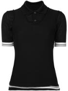 Comme Des Garçons Vintage Layered Knitted Polo Shirt - Black