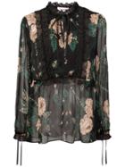 Coach Floral Embroidered Blouse - Black