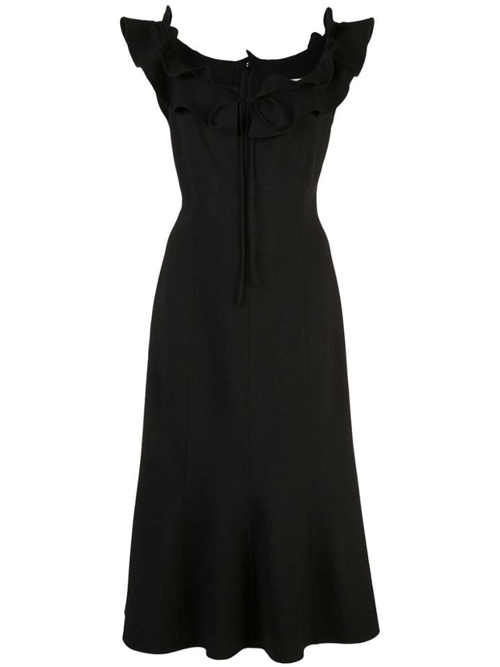 Carolina Herrera Ruffle Trumpet Dress - Black