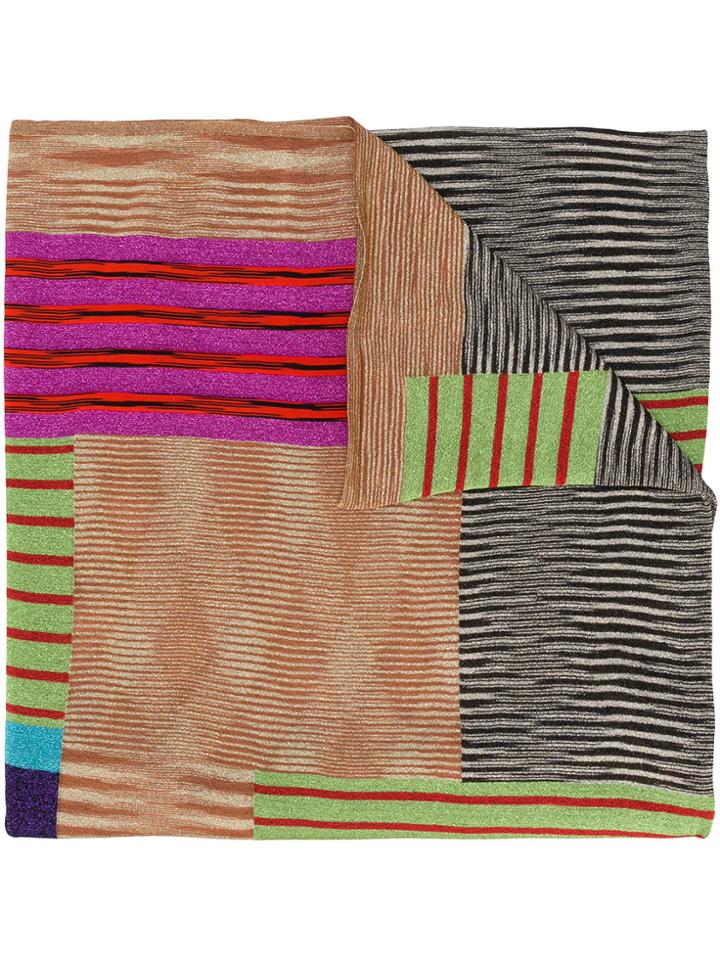 Missoni Contrast Stripe Metallic Scarf - Multicolour