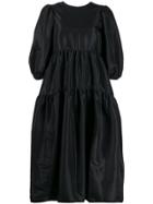 Cecilie Bahnsen Open Back Silk Dress - Black