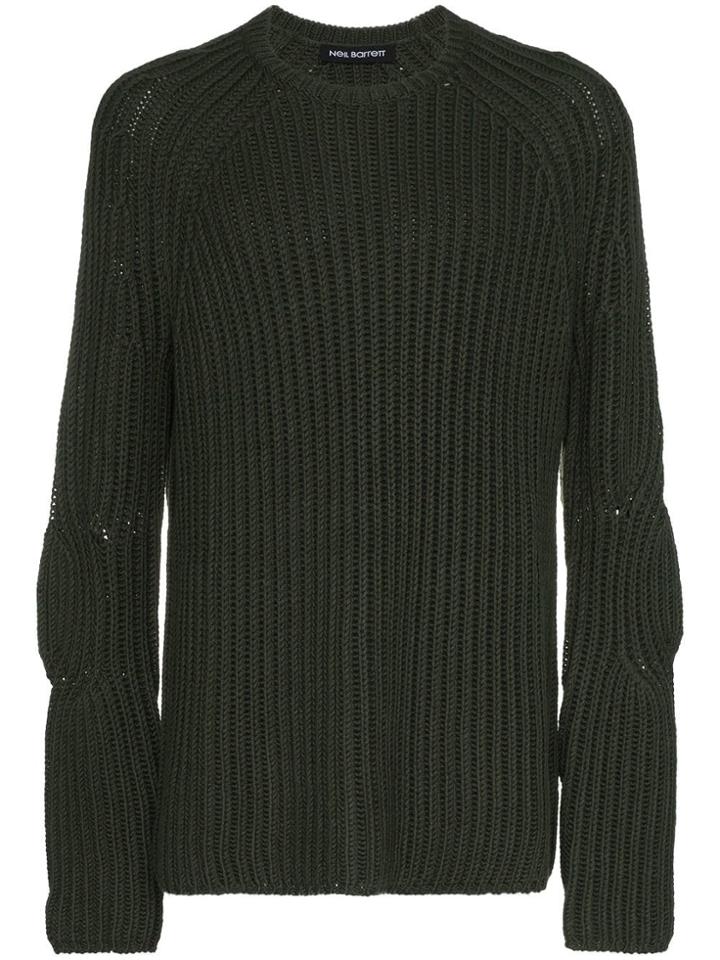 Neil Barrett Chunky Knit Wool-blend Jumper - Green