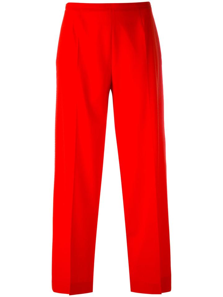 Piazza Sempione - Cropped Trousers - Women - Spandex/elastane/virgin Wool - 40, Red, Spandex/elastane/virgin Wool