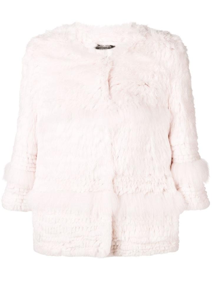 Yves Salomon Accessories Cropped Fur Jacket - Pink & Purple