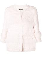 Yves Salomon Accessories Cropped Fur Jacket - Pink & Purple
