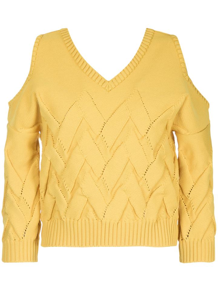 Aula Cold Shoulder Jumper - Yellow & Orange