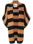 8pm Striped Knit Cardigan - Brown