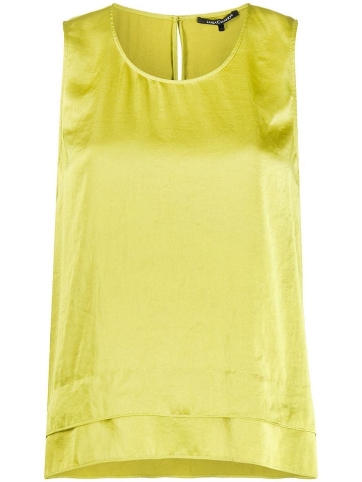 Luisa Cerano Double Hem Sleeveless Blouse - Green