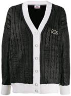 Gcds Metallic Cable Knit Cardigan - Black