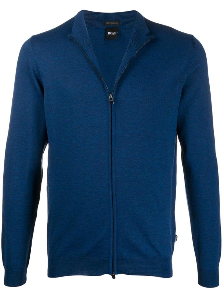 Boss Hugo Boss Zip Front Cardigan - Blue