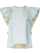 Philosophy Di Lorenzo Serafini Frilled Sleeve Top - Blue