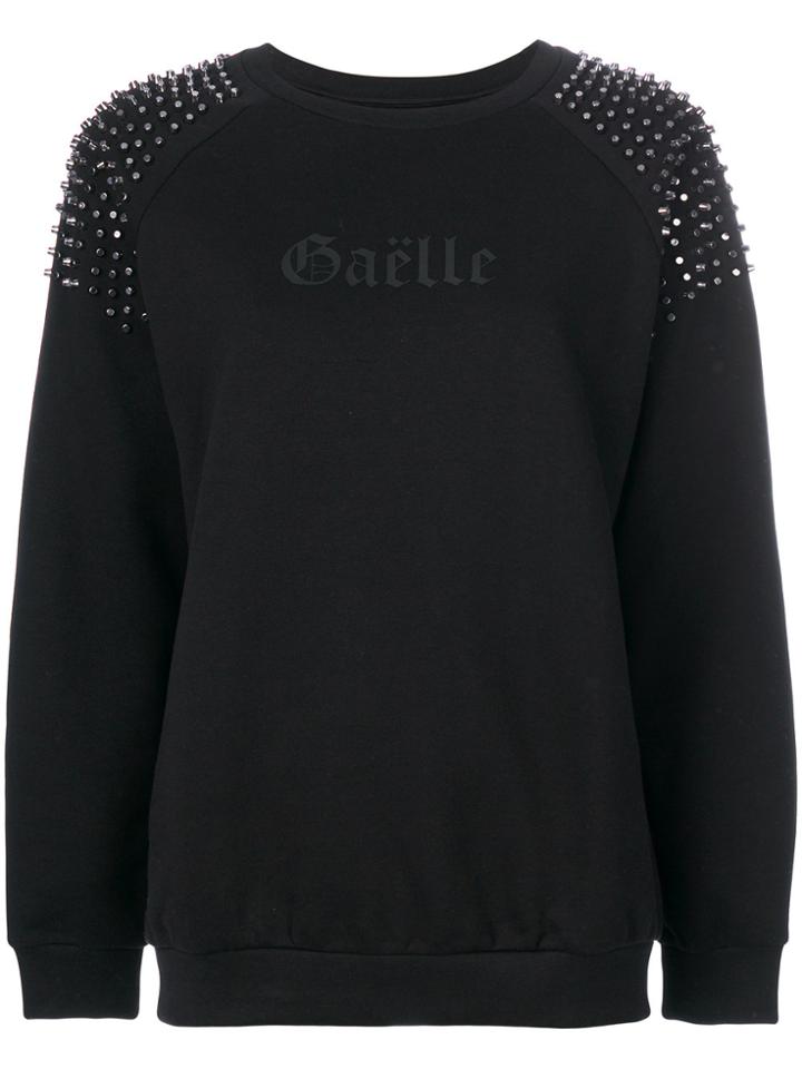 Gaelle Bonheur Studded Long Sleeved Jumper - Black
