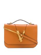 Versace Leaf Logo Shoulder Bag - Brown