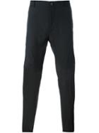 Lanvin Zip Detail Striped Trousers, Men's, Size: 50, Black, Cotton/virgin Wool