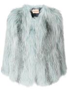 Yves Salomon Fox Fur Jacket - Blue