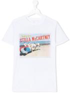 Stella Mccartney Kids Postcard Print T-shirt - White