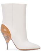 Maison Margiela Contrasting Heel Ankle Boots - White