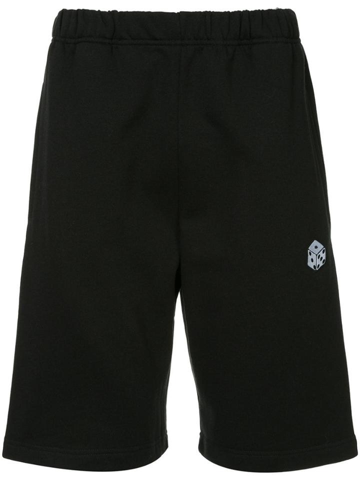 Msgm Dice Embroidered Track Shorts - Black