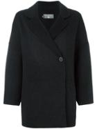 Cotélac Wrap Front Coat, Women's, Size: 2, Black, Wool/polyamide