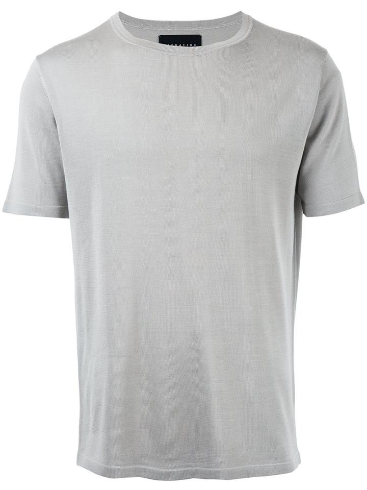 Estnation - Basic T-shirt - Men - Silk - M, Grey, Silk