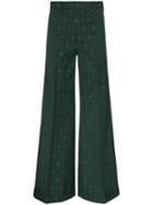 Gucci Pinstripe Flared Trousers - Green