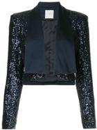 Ingie Paris Sequined Bolero Jacket - Blue