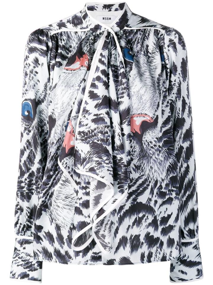 Msgm Animal Print Blouse - Blue