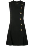Versace Asymmetric Buttoned Dress - Black